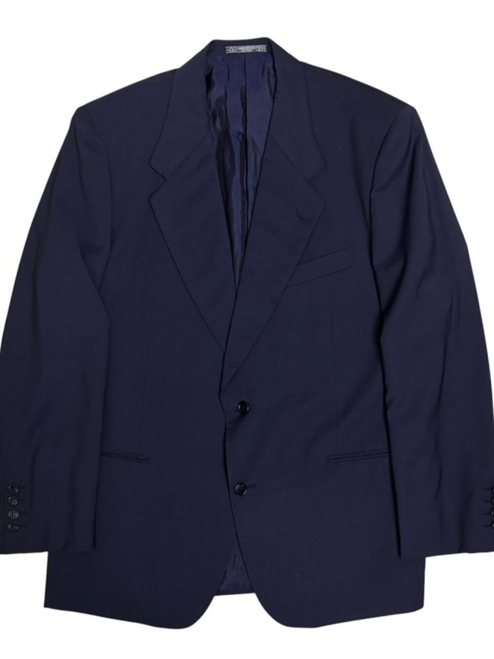 RARE $2,000 VALENTINO Blazer Vintage 80s Sport Coat Blue Business Jacket Men 46R